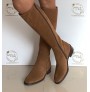 Suede camel riding boots
