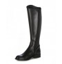 Black leather riding boots for women