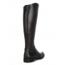 Black leather riding boots for women