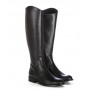 Black leather riding boots for women