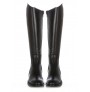 Black leather riding boots for women