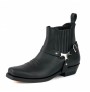 Black biker ankle boots for men