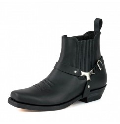 Black biker ankle boots for men