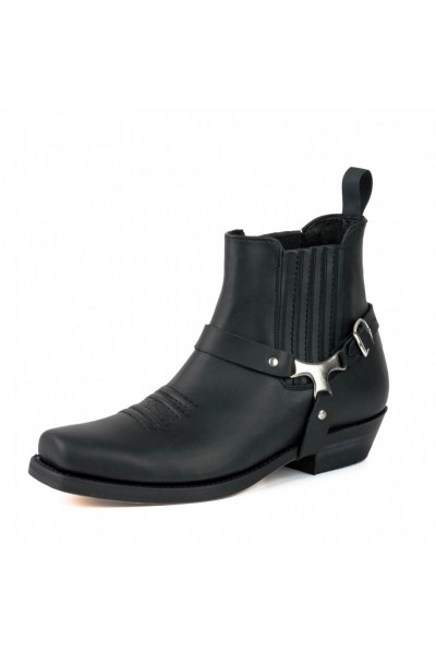 Black biker ankle boots for men