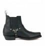 Black biker ankle boots for men