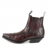 Burgundy leather ankle cowboy boots