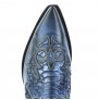 Blue snakeskin cowboy ankle boots for men