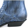 Blue snakeskin cowboy ankle boots for men