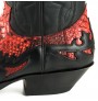 Black and red snakeskin cowboy boots unisex