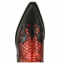 Black and red snakeskin cowboy boots unisex