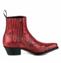 Ladies red snakeskin cowboy boots