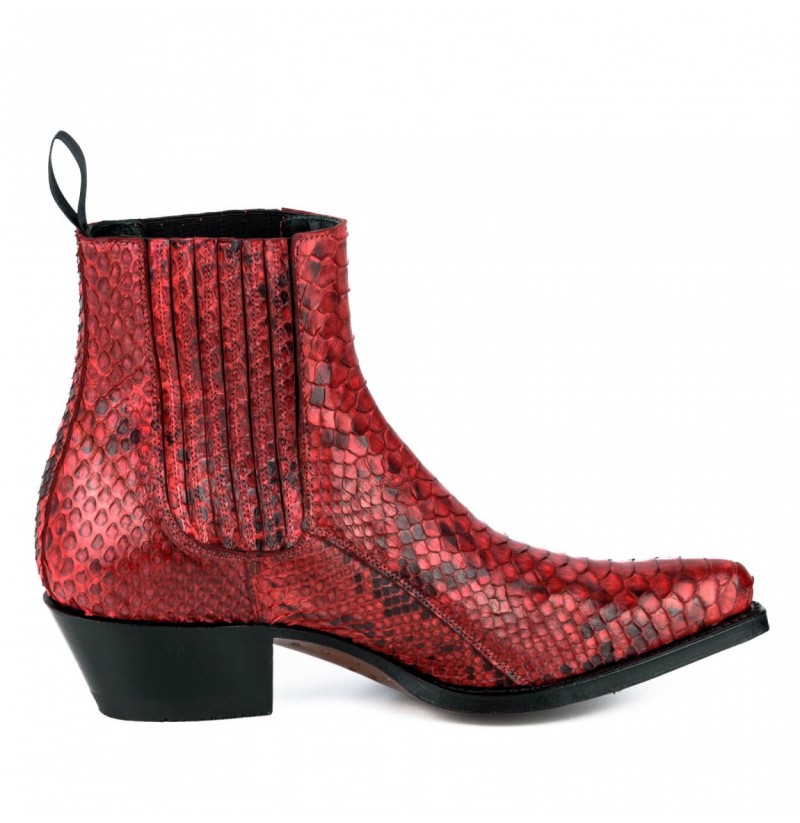 Red snakeskin cowboy boots for women GENIUNE SNAKESKIN LEATHER WESTERN ...