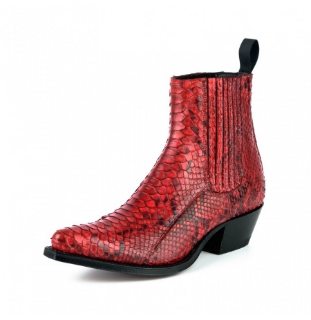 Ladies red snakeskin cowboy boots