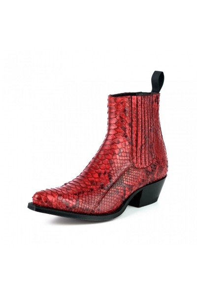 Red snakeskin cowboy boots for GENIUNE SNAKESKIN LEATHER ANKLE