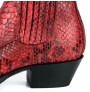 Ladies red snakeskin cowboy boots