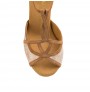 Beige snake effect leather and suede bridal shoes