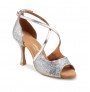 Rose gold leather wedding heels with snake effect