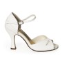 White leather comfort bridal heels