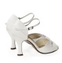 White leather comfort bridal heels