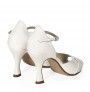 White patent leather bridal heels