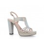 Silver diamond shoes for women with platforms