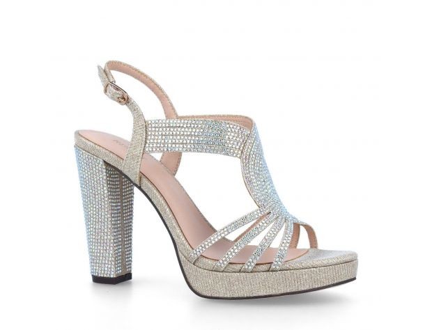WETKISS Diamond stud pointy clear heels, worn once,... - Depop
