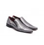 Black patent leather shoes for men without laces