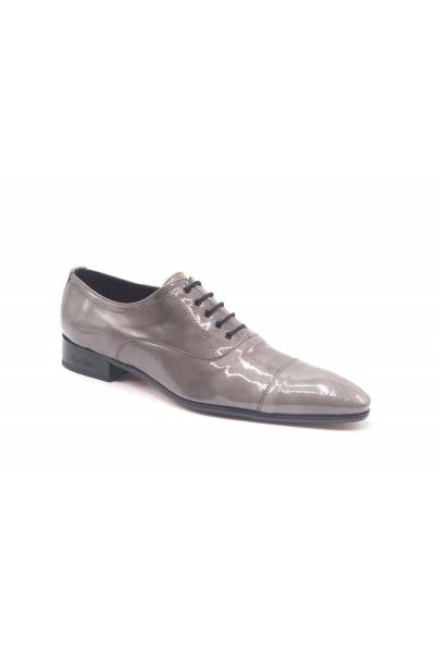 Black patent leather and suede shoes for men 