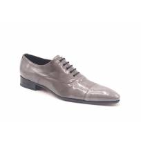 Taupe patent leather shoes for men