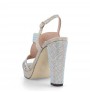 Silver diamond shoes for women with platforms