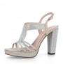 Silver diamond shoes for women with platforms