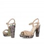 Leather snakeskin effect platform heels