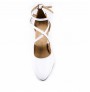 White leather bridal comfort heels
