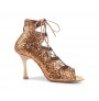 Tan glitter dance boots with lace