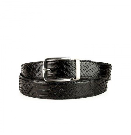 Black Genuine Snakeskin Belt