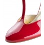 Red patent pump shoe