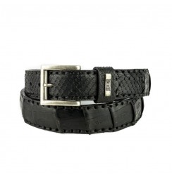 Black crocodile skin Belt