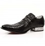 Santiags homme cuir et serpent noir talon acier