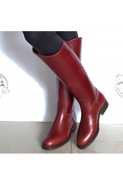 Red vintage leather riding boots