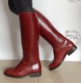 Red vintage leather riding boots