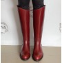 Red vintage leather riding boots