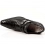 Santiags homme cuir et serpent noir talon acier