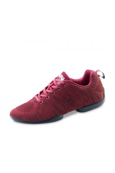 Red sneaker knit dancing shoes for men