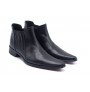 Black leather ankle boots