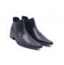Black leather boots for men