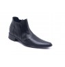 Black leather boots for men