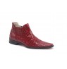 Red crocodile leather ankle boots for men