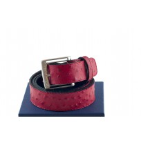 Red ostrich leather Belt