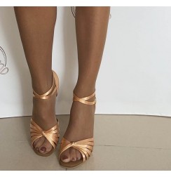 Nude x-strap salsa dance shoes