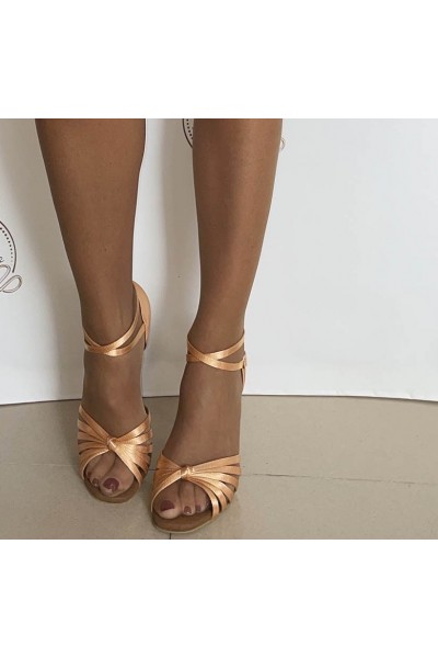 Nude x-strap salsa dance shoes